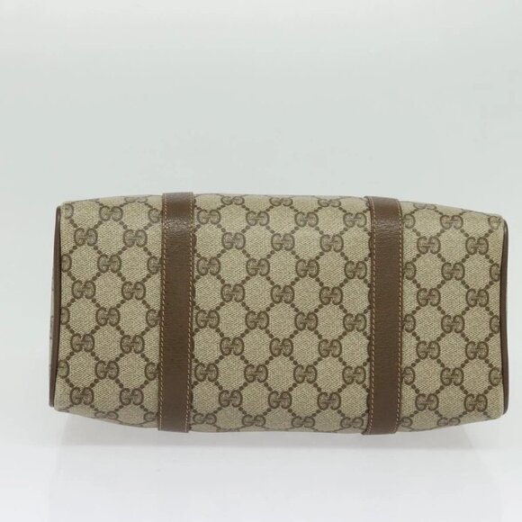 GUCCI GG Supreme Web Sherry Line Boston Bag PVC Beige Gold 40 02 006 Auth 141698 - Picture 6 of 15